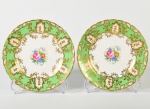 TUSCAN - Par de pratos para sobremesa em porcelana Bone China esmaltada e vitrificada, com decoração floral. Diâmetro: 17,5cm.