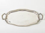 MERIDIONAL - Grande bandeja em metal espessurado a prata. Medidas: 5 x 59 x 34,5cm.