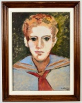 REYNALDO FONSECA, 1946 - Óleo sobre tela, sem título, representando rosto masculino. Assinado e datado no canto inferior direito. Medidas da tela: 56 x 41cm; Medidas totais: 72 x 56cm.