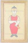 D'ACOSTA - Serigrafia, representando figura feminina. Assinado no canto inferior direito, tela protegida por tampo de vidro. Medidas da tela: 69 x 40cm; Medidas totais: 80 x 51cm.