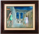JOÃO MARIA DOS SANTOS, 1985 - óleo sobre tela, intitulado "LAPA". Assinado no canto inferior direito. Medidas da tela: 8 x 58cm; Medidas totais: 76 x 86cm.