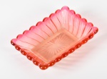 Saboneteira em cristal BACCARAT bamboo tours , tom rosado. Med: 03x08x12cm