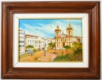 A. SILVEIRA - Óleo sobre tela, intitulado "IGREJA APARECIDA NO NORTE", assinado no canto inferior esquerdo e no verso. Medidas da tela: 16 x 24cm; Medidas totais: 30 x 38cm.