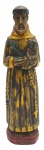 ARTE SACRA - Imagem com a representação de Santo Antonio, em madeira nobre policromada. Medidas: 22 x 6 cm.