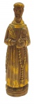 ARTE SACRA - Imagem com a representação de Santo Antonio, em madeira nobre com detalhes em pintura dourada. Medidas: 22 x 6 cm.