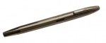 SHEAFFER - IMPERIAL TRIUMPH - TINTEIRO - Tinteiro clássico da marca Sheaffer, com grande destaque para a famosa pena embutida em ouro 14k. Corpo cilíndrico e liso com chapa de ouro e resina preta, sendo o modelo produzido entre as décadas de 70 e 80. Medida: 13,5cm. Acompanha estojo.