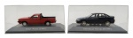 PLANETA DeAGOSTINI - COLEÇÃO CARROS INESQUECÍVEIS DO BRASIL - CHEVROLET VECTRA II (1997) E FORD PAMPA (1989) - Lote com 2 miniaturas em escala 1/43, feitos em ferro, interior em plástico e pneus de borracha. Possuem base com nome, proteção em acrílico e encarte informativo. Abrangendo os veículos que fizeram parte da vida de um grande número de cidadãos brasileiros, os modelos da coleção contemplam lançamentos da indústria automotiva dos anos de 50, 60, 70, 80 e 90.