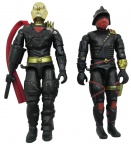 HASBRO - G.I. JOE (COMANDOS EM AÇÃO) - TERRORK e DESTRO - Lote com 2 bonecos de ação Comandos em Ação, feitos pela Hasbro na década de 80 e 90. Feitos de plástico rígido e são articulados. Medida: 10cm aproximadamente. Possuem leves marcas e desgastes.