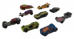 MATTEL - HOT WHEELS - Lote com 9 miniaturas Hot Wheels, variadas, escala 1:64. Feitas de metal com partes plásticas. Observação: Contém desgastes, marcas, arranhões e pode conter avarias.