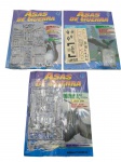EDITORA PLANETA - ASES DE GUERRA - Lote com 3 fascículos lacrados: 25, 26 e 27, "Ases de Guerra" é uma coleção de revistas de aviação militar lançada pela Editora Planeta no Brasil, em 1997, oferecendo fascículos detalhados sobre aeronaves e temas de guerra aérea. Observação: Possuem leves amassados.