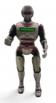 GLASSLITE - JASPION VERSÃO DELUXE - Antigo boneco do icônico personagem japonês Jaspion, produzido no final dos anos 80, em versão deluxe, medindo aproximadamente 17cm. Articulado. Feito em plástico rígido com detalhes prateados e vermelhos. Ínfimos desgastes.