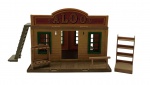 TROL - PLAYMOBIL - SET SALOON - Antigo set Saloon da Trol, feito nos anos 80, retratando cenário de um Saloon do Velho Oeste. Feito em plástico rígido. Não está completo, possui marcas de uso e desgastes e pequenas avarias.