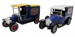 MATCHBOX -  MODELS OF YESTERYEAR - Lote com 2 miniaturas Matchbox, feitas na Inglaterra, antigas,  retratando 1927 TALBOT VAN e 1912 FORD MODEL T, em escala 1:47, com partes móveis, rodas livres, pneus de borracha e feita de metal com partes plásticas. Pode conter ínfimas marcas ou desgastes.