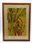 LILIANE DARDOT (1946) - Quadro, gravura, tiragem: 5/10, assinado, CID, intitulado: Bananeira Mangará; moldura em madeira com frontal de vidro. Medidas com moldura: 55 x 77 cm; Medidas: 48 x 68 cm. Papel com manchas.