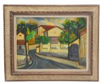 INIMÁ JOSÉ DE PAULA - INIMÁ (1918-1999) - Quadro, OST, assinado, CID, representando cena urbana; moldura em madeira; Medidas com moldura: 81 x 67 cm; Medidas sem moldura: 59 x 45 cm.