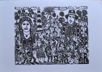 J. Costa Leite , Carnaval de Olinda , 50x70 cm,  assinatura esculpida na prancha de impressão, sem moldura