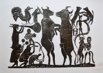 J. Borges, A dança dos bichos 66x95 cm, assinatura esculpida na prancha de impressão, sem moldura.