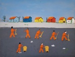 Nicolas , Garis , guache sobre cartão , 19,5x25 cm , 1980, assinada, sem moldura