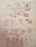 Ben Ami Voloj , Estudos  bico de pena , 28x19 cm,Ben Ami ( nome completo é Ben Ami Voloj) foi um pintor, desenhista, escultor, decorador, poeta e cenógrafo argentino que se estabeleceu no Brasil, ficando fortemente ligado à cena artística do Paraná. Nascido em Buenos Aires em 1911, ele faleceu em Curitiba em 1985, onde passou a residir a partir de 1933