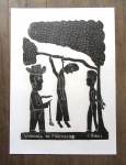 J. Borges , Vingança do Fazendeiro , assinatura esculpida  na  prancha,    x  cm , sem moldura
