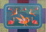 Jair Gabriel , Rio e Pássaros, acrílico sobre tela, 49x68 cm, assinado e emoldurado.