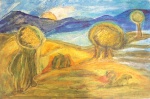 Ana Tamanini, Paisagem, OST, 20x30 cm. Assinado e emolduradoArtista contemporânea Nasceu em São Paulo, em 1946. Começou a pintar com 14. Seus primeiros professores foram o artista Wesley Duk Lee e o fotógrafo Otto Stupakoff.leia maisEm 1969 ela tem que deixar o Brasil para encontrar refúgio na Alemanha: Sua participação nos protestos do Teatro Oficina contra a ditadura militar a colocaram na lista negra das tropas da repressão.Na Alemanha trabalhou para televisões alemãs com documentários e cenografia, além de cinco anos vividos na Índia. De 1980 a 1998 mudou-se para as Ilhas Baleares, na Espanha, onde se dedicou totalmente à pintura. De volta ao Brasil em 1999, ela continua pintando em sua casa-atelier no campo. Entre os colecionadores que compraram sua arte está o BankBoston na Alemanha além de colecionadores particulares na Alemanha, Bélgica e Espanha.Em março de 2023 expôs na Galeria Brasiliana em conjunto com a artista plástica  Vitória Basaia Mostra Entre Céu e Terra