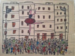 Zica Bergami , Desenho técnica mista sobre papel, 34x46 cm, possui pequeno rasgo do lado dreito do papel  mas não interfere na obra. sem moldura.No estado