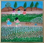 Irma Renault,  Crianças brincando no campo, OCD, 25x25 cm