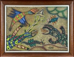 Alsides Santos , OSCD, 35x50 cm . assinado e emoldurado .