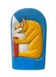 Francisco Gracianao, Cachorro , Escultura em madeira policromada , 29x16,5x4 cm