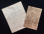 documento - lote de 2 antigas cartas em inglês - a primeira de 22 de julho de 1885 - 4 p. com o papel escurecido com marcas do tempo (21,5x13,5) cm. - a segunda de 5 janeiro 1906 - 4p. - em bom estado de conservação apenas marcas de dobra (26x20,5)cm.