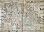mapa - Nouveau plan de Paris, divisé en 12 arrondissements, contenant la nomenclature exacte des rues tant anciennes que nouvelles - Et orné de 30 Vues des principaux Monuments et Edifices publies - Gravés enTaille-douce - A Paris - 1824 - bordas irregulares - rasgo na parte central da margem direita - (74,5X98,5) cm.