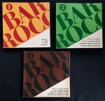 revista - Barroco Revista de Ensaio e Pesquisa 3 volumes- Affonso Avila (diretor) - Centro de Estudos Mineiros - UFMG - 1º volume 1969/ 100p. - 2º volume 1970/ 174 p. - 3º volume 1971/68 p. - brochura em bom estado de conservação - miolo levemente amarelado - 3º volume com a capa solta - (21x21,5)cm.