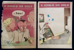 caricatura (2) O amigo da Onça - paginas do "O Cruzeiro" datas 2/5/1953 e outra 30/5/1956 - papel amarelado pelo tempo -  (34 X 24,5)cm.