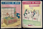 caricatura (2) O amigo da Onça - paginas do "O Cruzeiro" datas 25/7/1953 e outra 19/12/1953- papel amarelado pelo tempo com marcas do tempo  -  (34 X 24,5)cm.