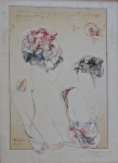 Guilherme de Farias, Mulheres, gravura, tiragem 53/60, 80x60cm, sem moldura, necessita de limpeza