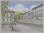 Joel Firmino do Amaral, São Luiz de Paraitinga, nanquim aquarelado sobre papel, 31x41cm, sem moldura