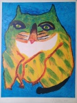 Osmar Santos, Gato, gravura, tiragem 8/100, 80x60cm, sem moldura, 2003, necessita de limpeza