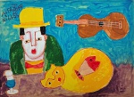 Asfaduroff Nibbes, Músico, 47x66cm, desenho sobre papel, sem moldura