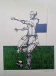 Aldemir Martins, Camisa 10 azul, gravura PA, Edição Póstuma, 50x36cm, sem moldura