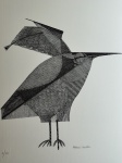 Aldemir Martins, Pássaro, gravura, tiragem 30/100, 50x36cm, sem moldura, Edição Póstuma
