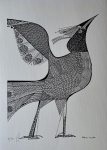 Aldemir Martins, Pássaro, gravura, tiragem PE, Edição Póstuma, 50x35cm, sem moldura