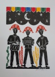 Bacaro Borges, Trio do Forró, xilogravura, 48x33cm, sem moldura