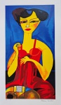 Aldemir Martins, Rendeira, gravura, PI, Edição Póstuma, 61x34cm, sem moldura
