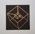 Leitão, Cubo Dourado, gravura, tiragem 39/40, 33x33cm, sem moldura