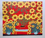 Antonio Poteiro, Girassóis, gravura, tiragem 79/100, Edição Póstuma, 70x80cm, sem moldura, Edição Autorizada pelo filho do artista Sr. Valdir Batista de Sousa e impressa pela Arte Prints