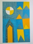 Zi Facella, Fachada azul, gravura, PI, 70x50cm, sem moldura