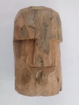 J. Bezerra, Cabeça, escultura de madeira de mesa, 18x11x8cm