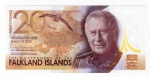 Cédula Ilhas Malvinas ( Ilhas Falkland ) - 20 Libras 2025 - Fe Polimero - Rei Charles III