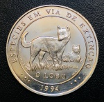 Moeda Portugal - 1000 Escudos 1994 - Km-676a - Comemorativa Vida selvagem em perigo - O lobo - Prata (.925) - 28,2 g - 40 mm.